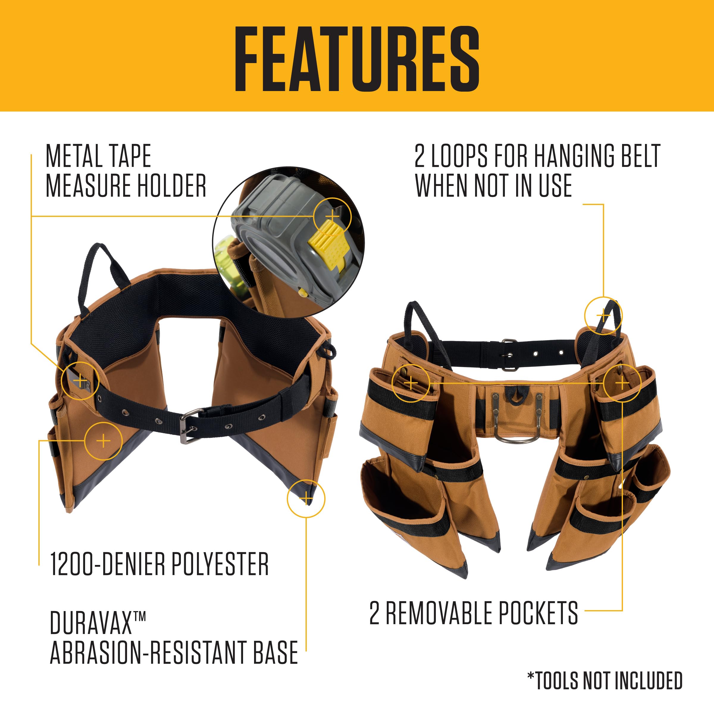 Amazon.co.jp: Carhartt パッド入りツールベルト 頑丈なツールベルト