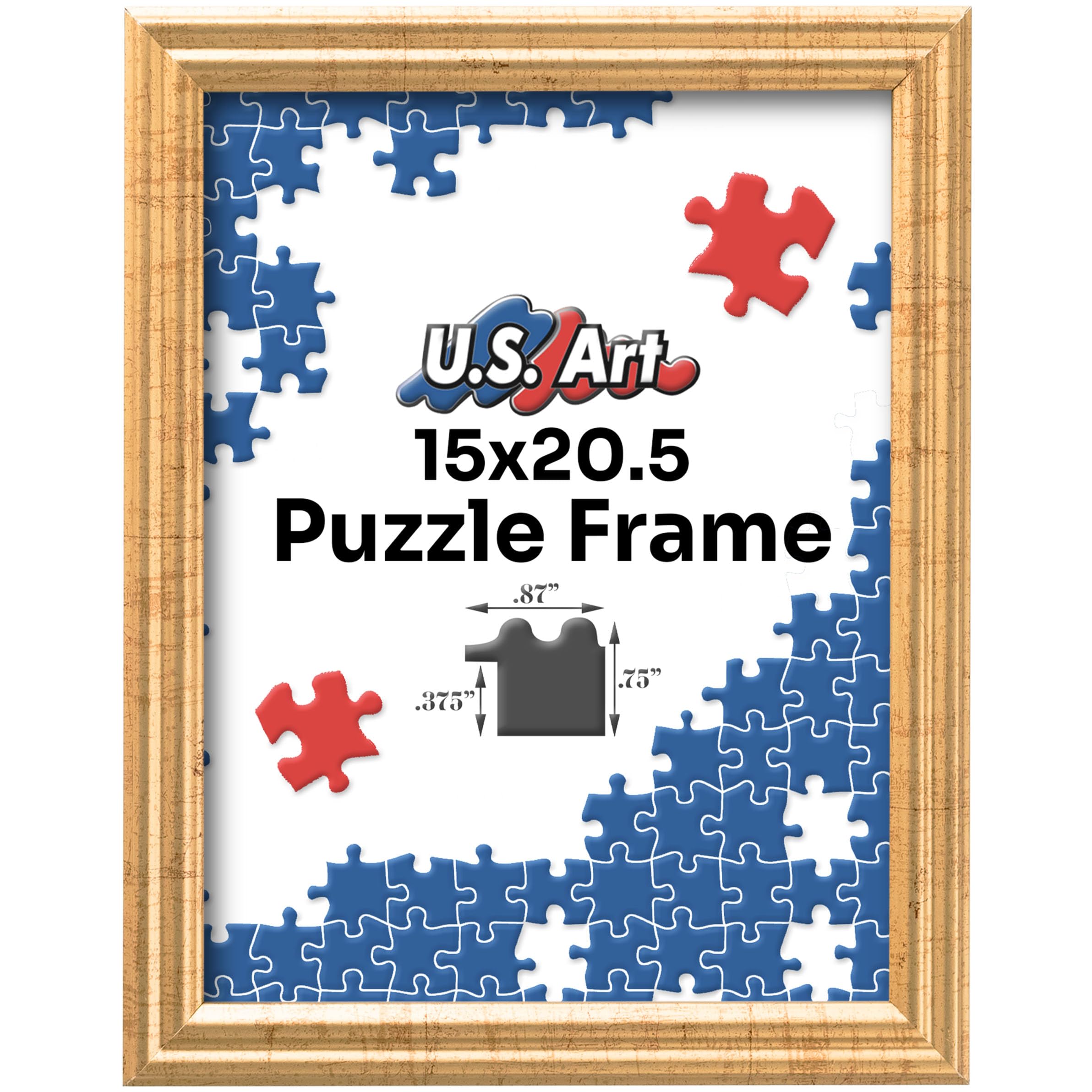Amazon.com - US Art 15x20.5 Antique Gold Puzzle Frame .75