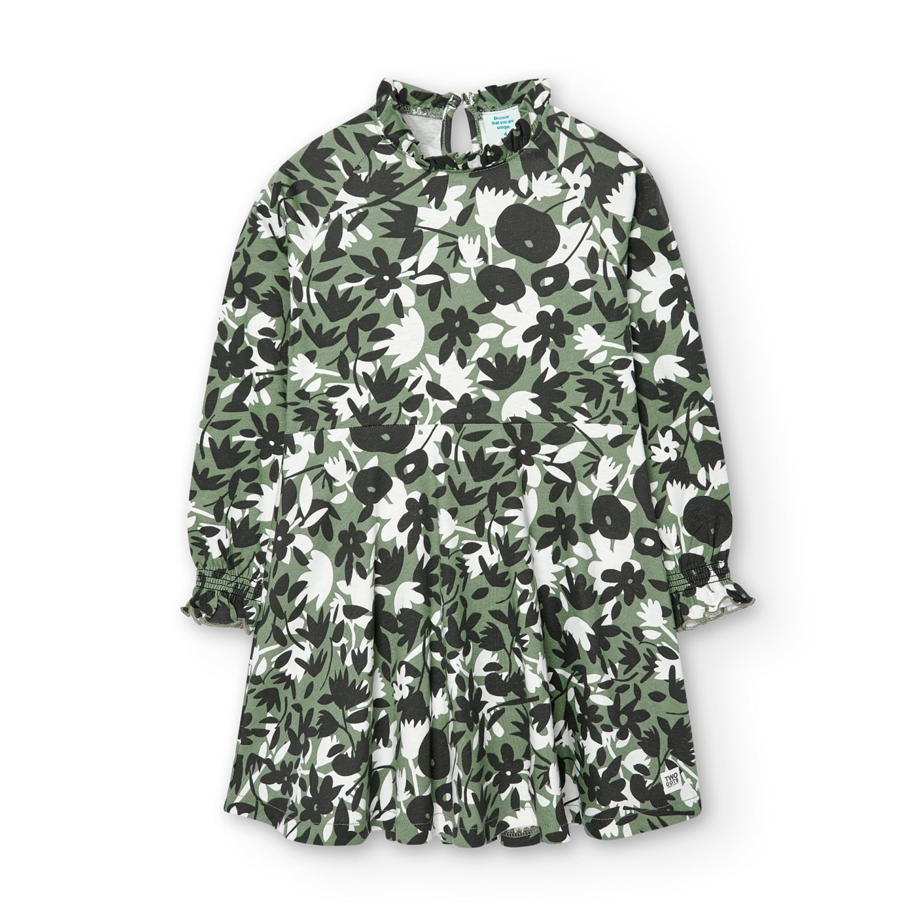 boboli Vestido Niña Manga Larga – Vestidos Fiesta Niña – Vestido de Punto –Print Animal - Azul - Gris - Ropa para niñas y Adolescentes de 4 años a 12 años