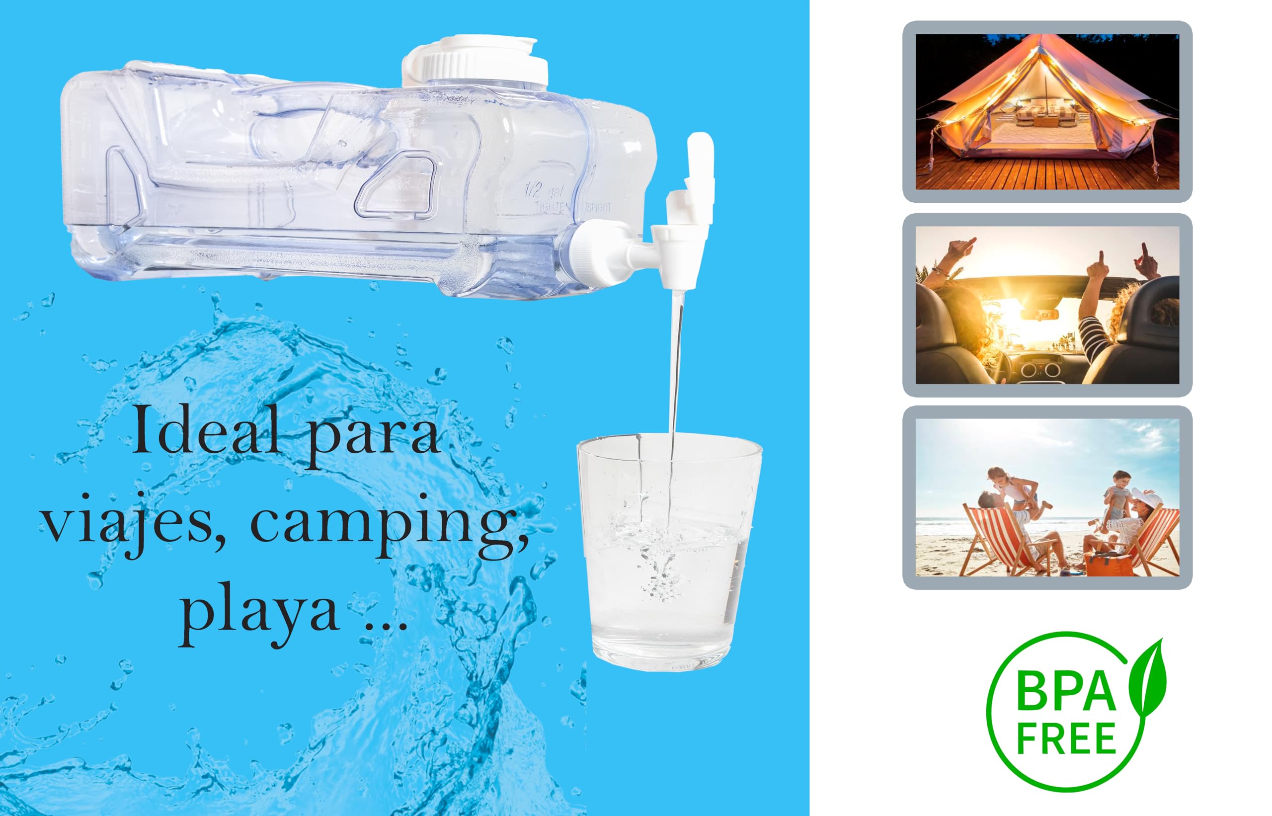 Dispensador de Agua fría Nevera | Dispensador de Agua de: 3-3,8-4,2-5,7 y 7,2 litros a Elegir | Garrafa dispensadora de Agua para frigoríficos Libre de BPA | Dispensador Reutilizable Agua (4.2L) — view 7