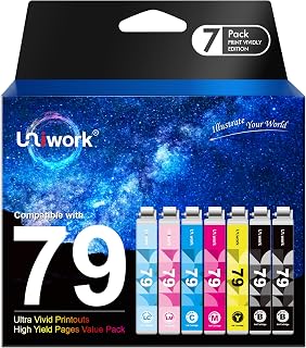 Uniwork Remanufactured 79 Ink Cartridge Replacement for Epson 79 Ink Cartridges use with Artisan 1430 Stylus Photo 1400 Printer (2 Black 1 Cyan 1 Magenta 1 Yellow 1 Light Cyan 1 Light Magenta) 7 Pack