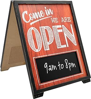 Excello Global Products A-Frame Open/Closed Sign w Chalkboard Rustic Eas...