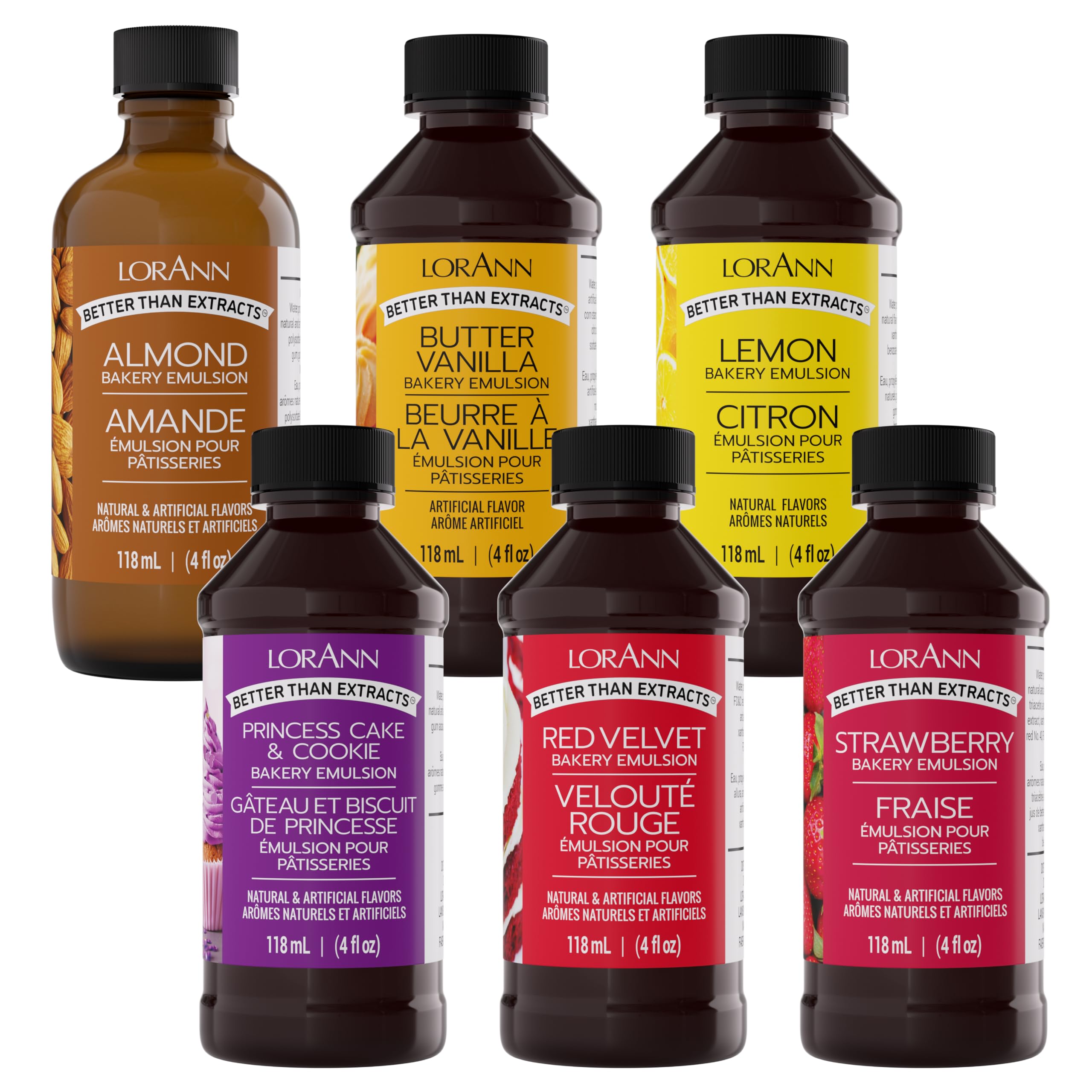 Lorann Oils Variety Bakery Emulsion: Multiple Flavors, Perfect for Enhancing Baking Variety in Cakes, Cookies & Desserts, Gluten-Free, Keto-Friendly, Baking Essential for Your Kitchen, 4oz per Bottle