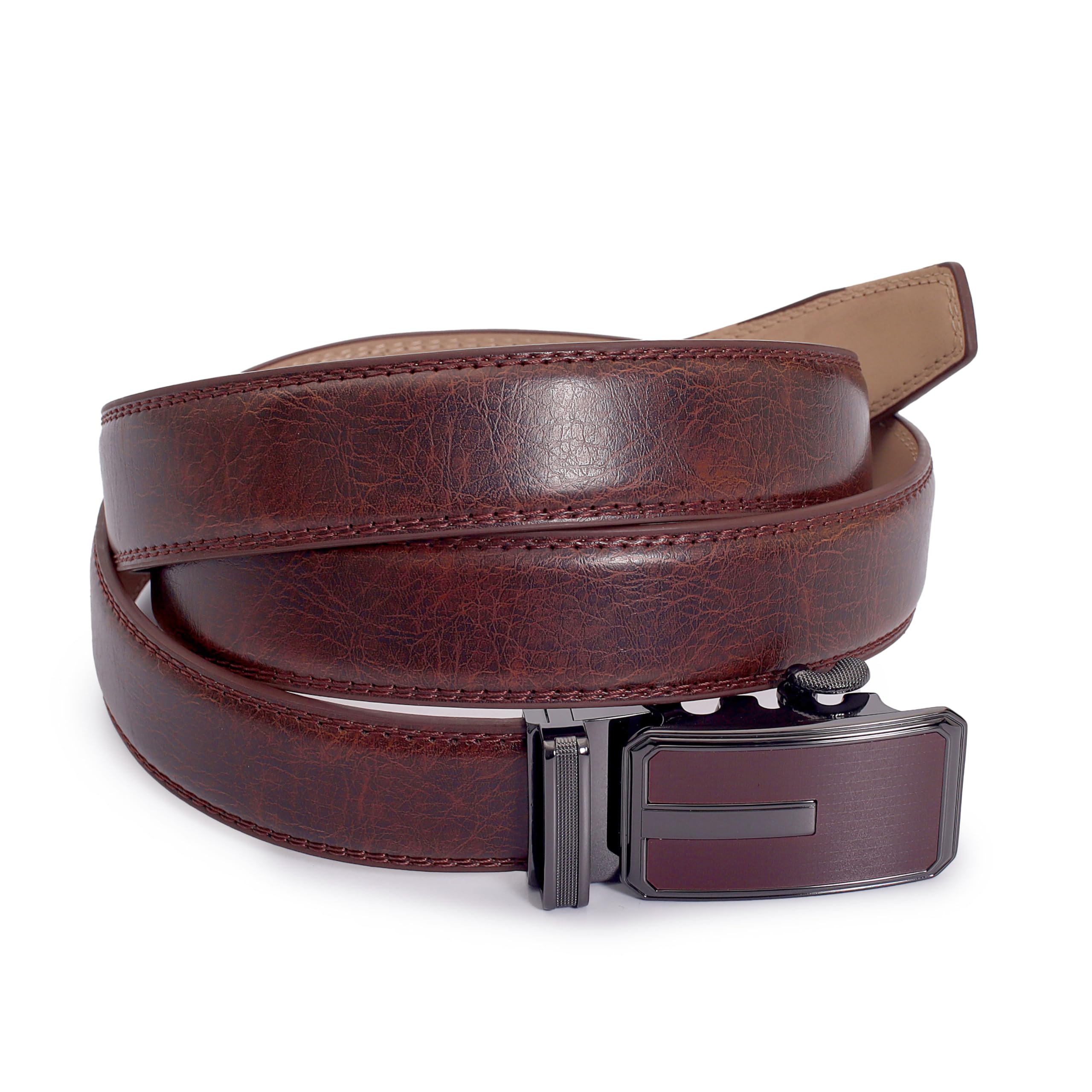 Premium Genuine Leather Belt for Men with Easier Adjustable Autolock Buckle - Micro Adjustable Belt Fit Everywhere |Formal & Casual | Elegant Gift Box