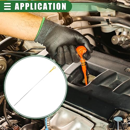 Miniatura 3 de Motoforti Indicador de varilla de medición de aceite de motor, repuesto de varilla de aceite para Mazda Miata 1994-1997, plástico metálico, amarillo