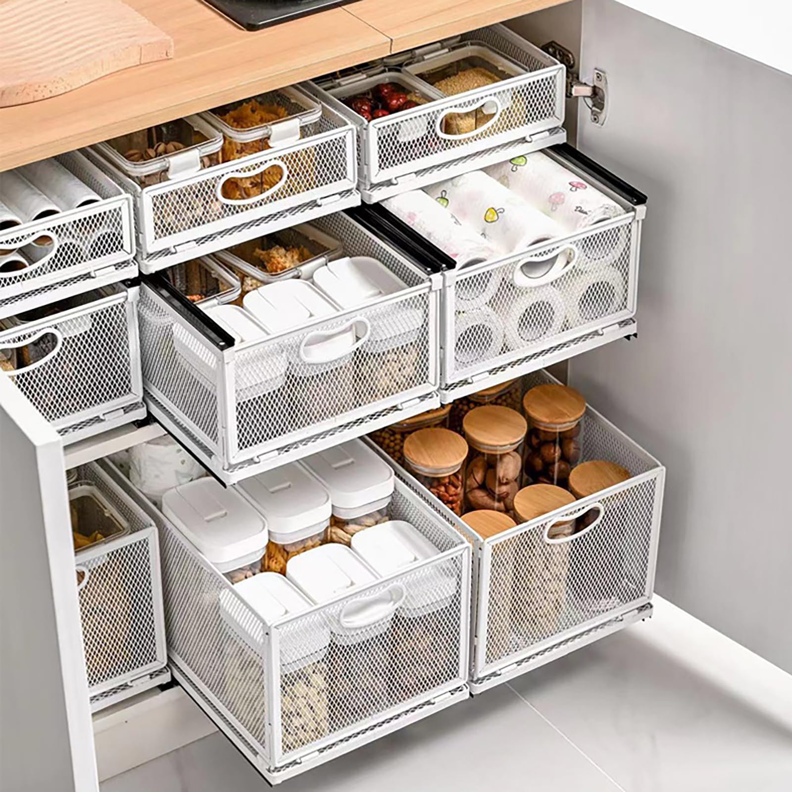Acero al carbono pesado deslizante Der Nizer – Sto Solut de cocina que ahorra espacio para cabi, fácil acceso y diseño extraíble para el hogar