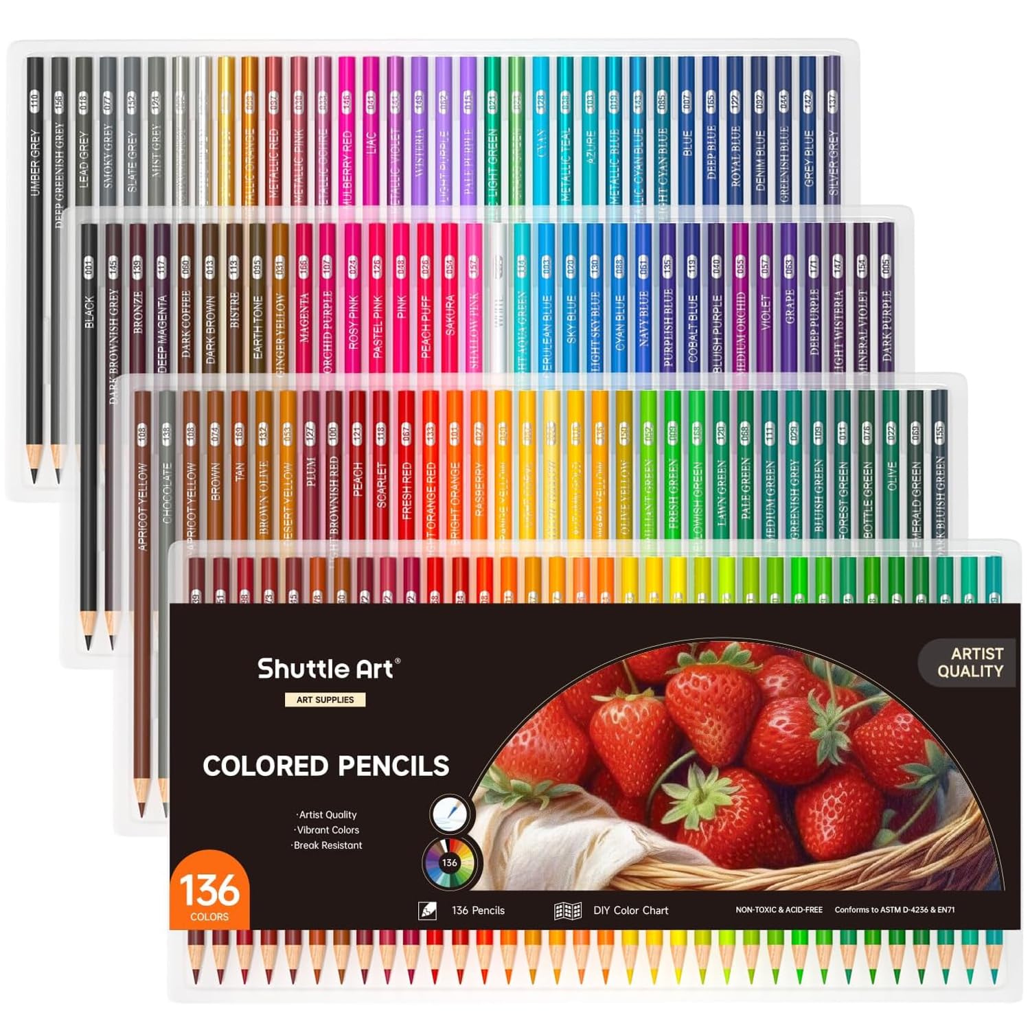 Shuttle Art 136 Coloured Pencils , Soft Core Colouring Pencils Set for Adult Colouring Books, Doodling, Sketching, Drawing, Art Supplies