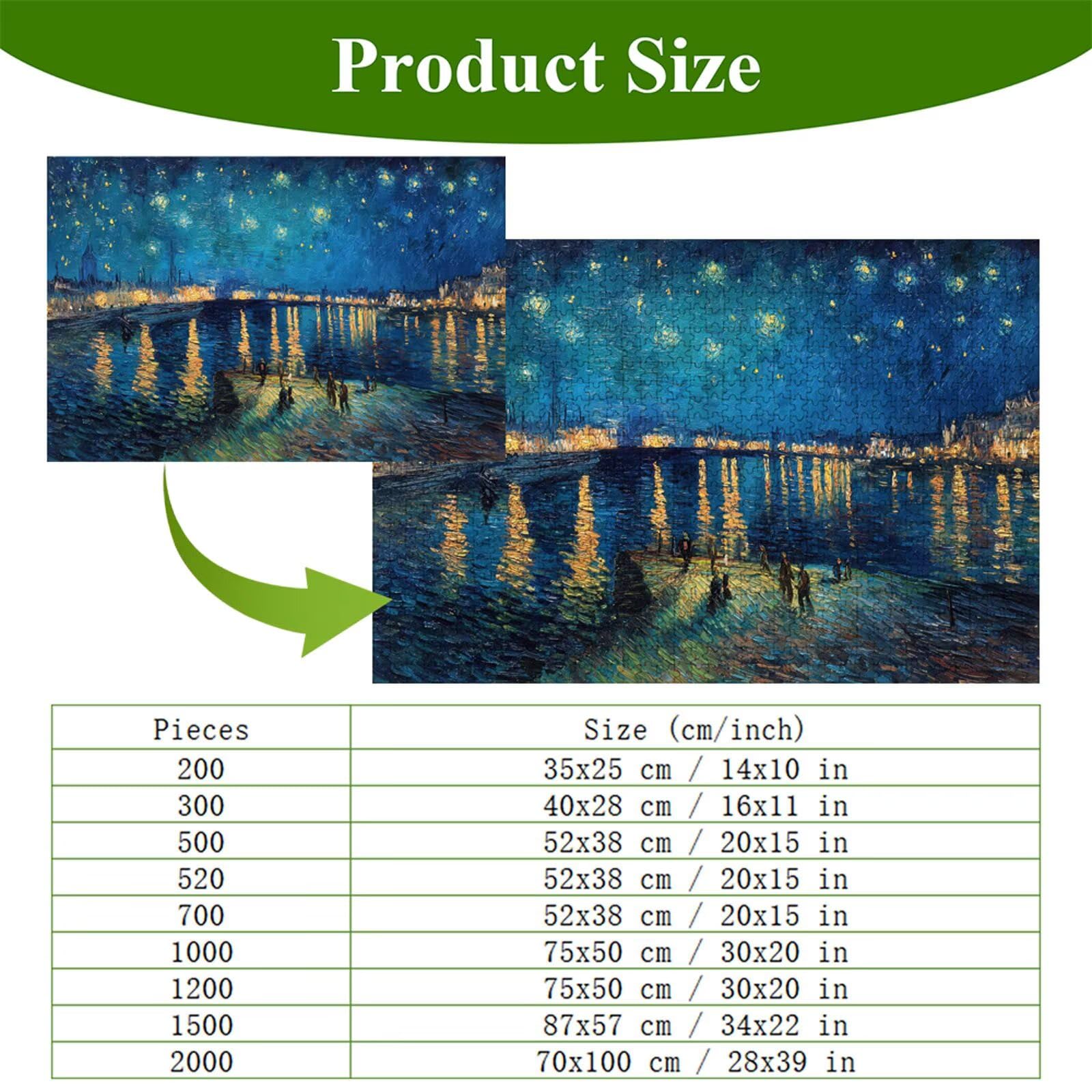 Puzzle 2000 elementów - Gwiaździste niebo i nocny widok - Trwałe drewniane puzzle z literami na plecach - 75 x 105 cm - Kreatywne hobby bez kurzu - Artykuł kolekcjonerski i ponad 14 lat P3#150