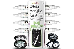 4 Dual Tip White Acrylic Paint Pens