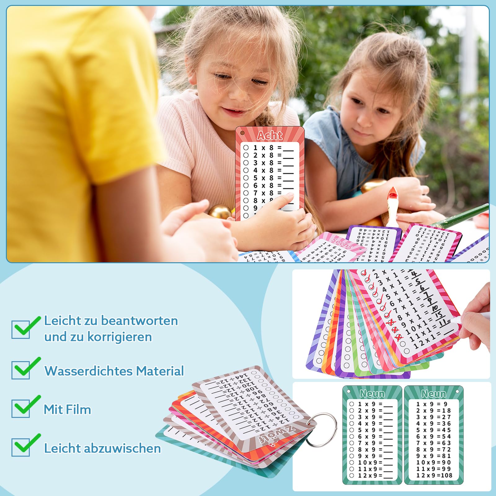 Kleine tafel van vermenigvuldiging, 1x1 bord, cadeau voor het