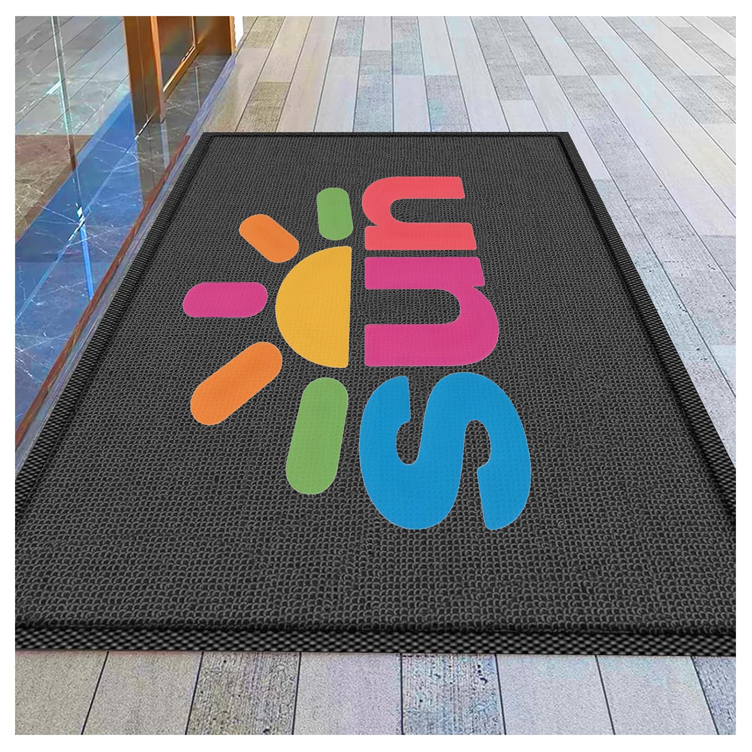 Paillasson Personnalisable avec Logo et Texte Tapis Personnalisés Antidérapant de Sol D'entrée d'ascenseur D'hôtel de Centre Commercial,50x70cm
