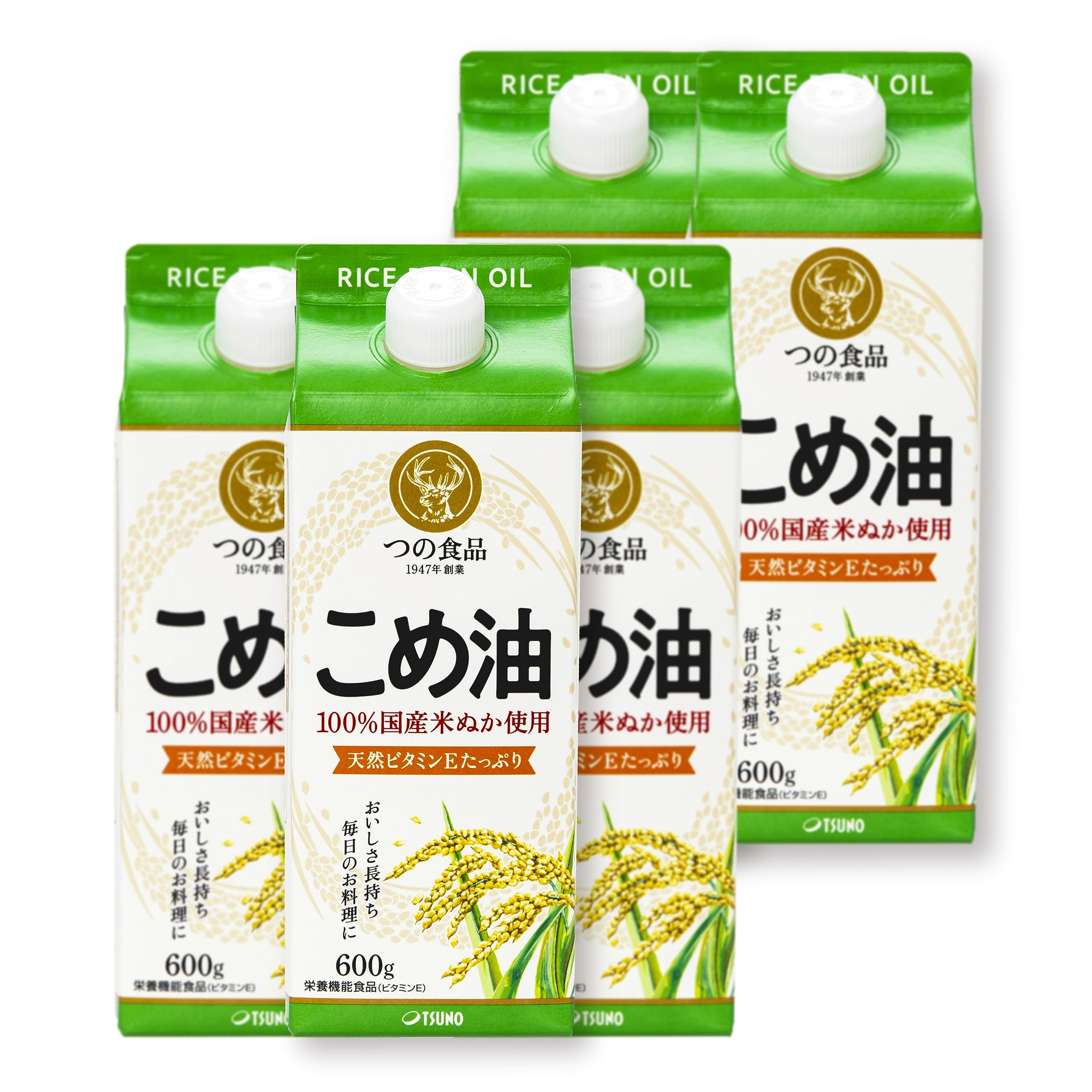 Amazon.co.jp: TSUNO 米油 こめ油 国産 紙パック 600g 5本セット 