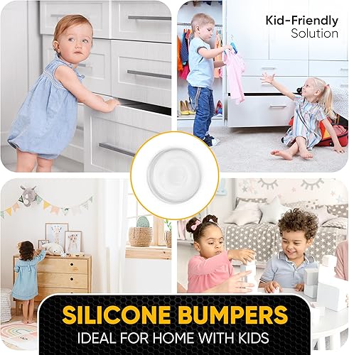 Miniatura 7 de Vellax Parachoques autoadhesivos para puerta de gabinete, 25 piezas de parachoques de goma de silicona transparente que amortiguan el sonido,