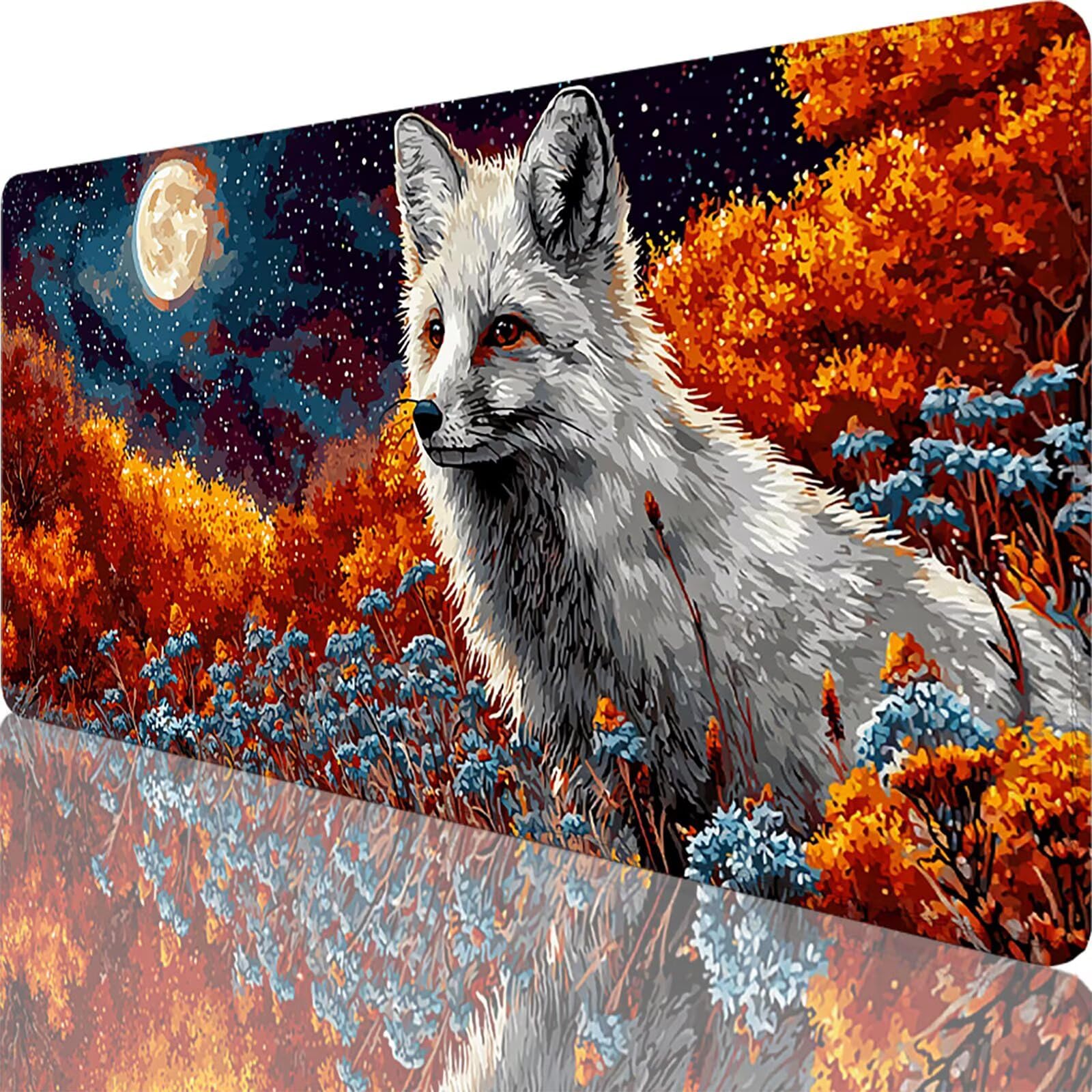 Pomarańczowa podkładka pod mysz do gier 1200 x 600 x 3 mm duża podkładka pod mysz XXL, podkładka pod mysz ze zwierzętami, antypoślizgowa gumowa podstawa podkładka pod mysz do gier akcesoria do