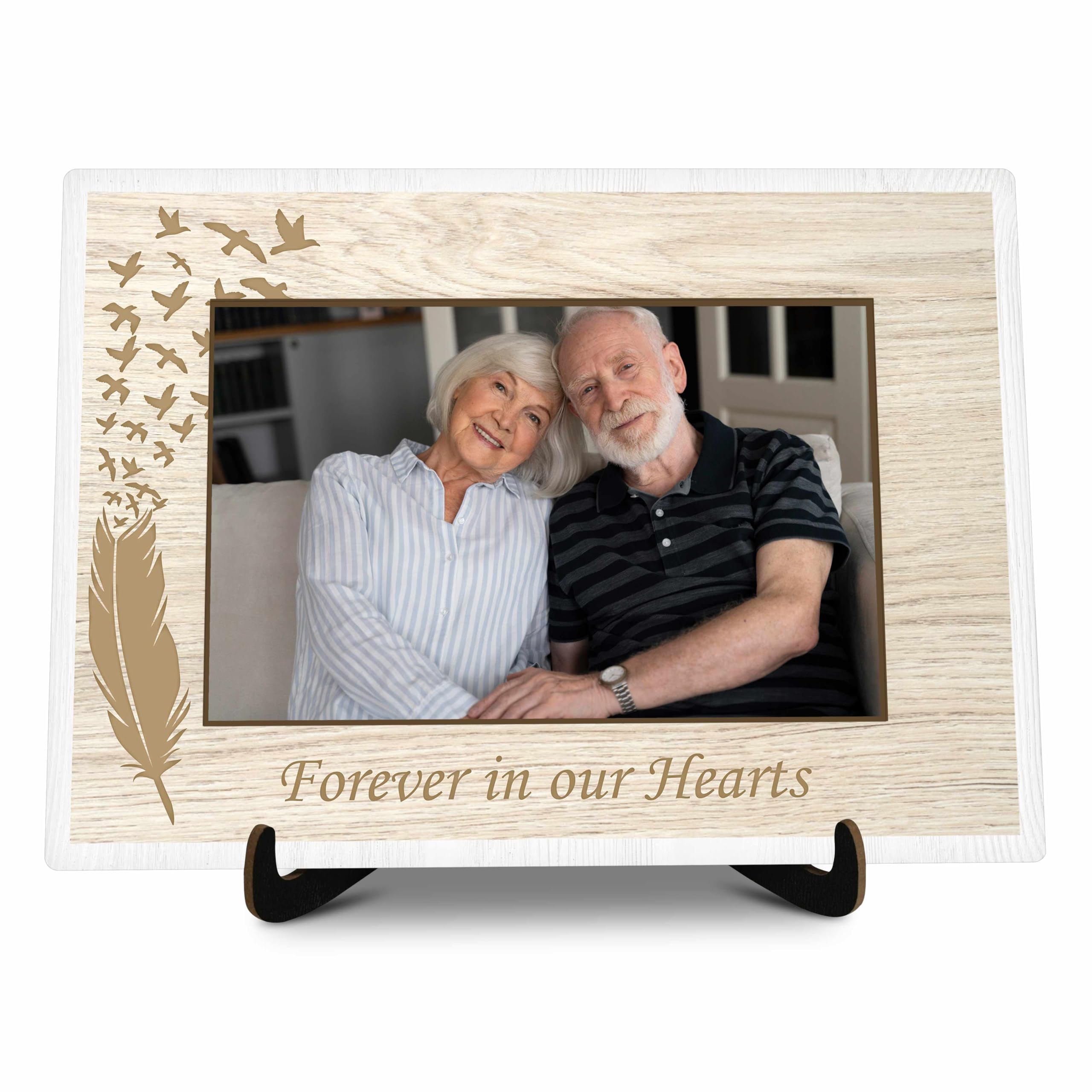 KFNER Memorial Picture Frame Gift, In Loving Memory of Loved One Gifts, Forever In Our Hearts Photo Frame for Loss Loved Ones Mother Father Grandma