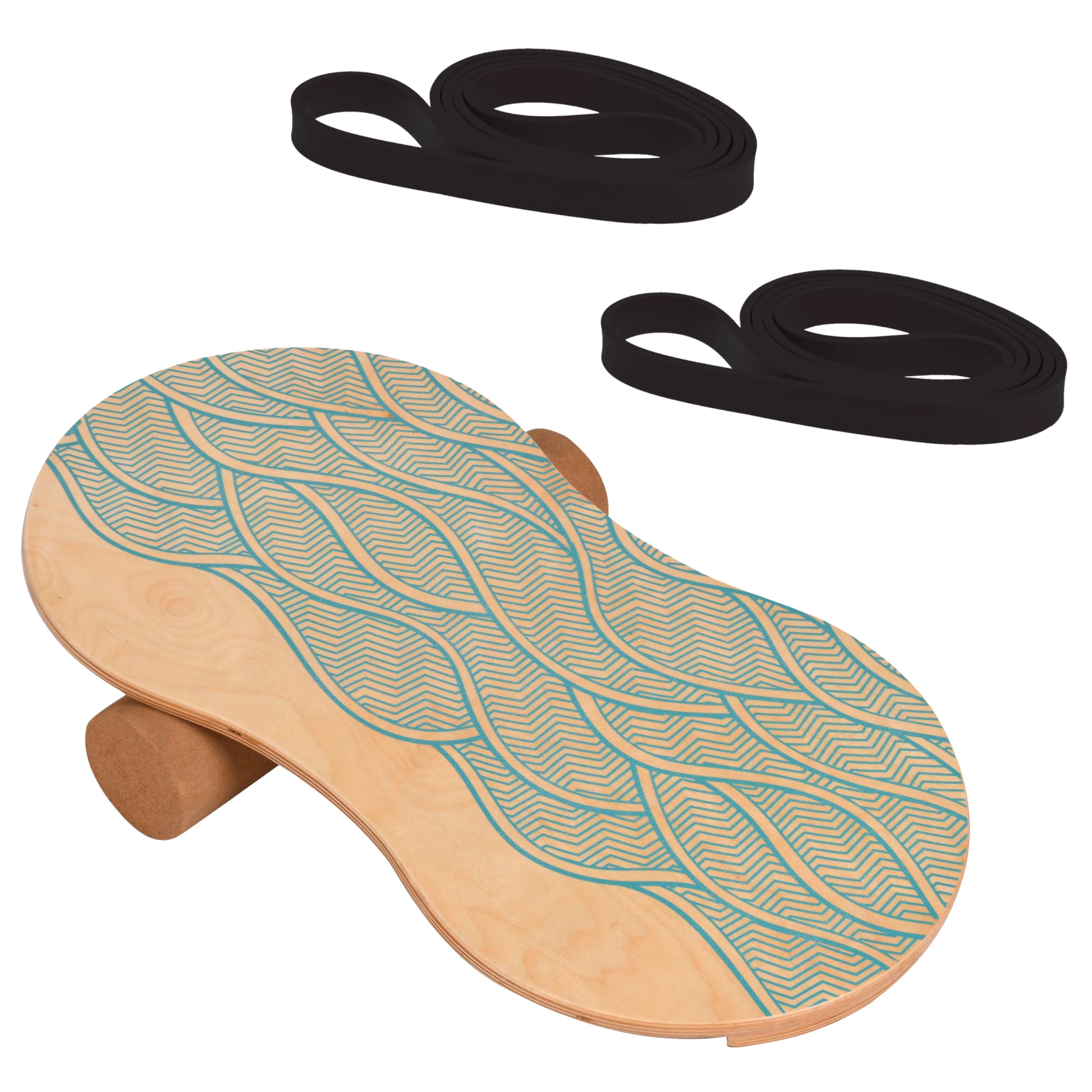 Woodboard Starter Set Balance-Board Ahorn Holz & Kork Rolle Koordination und Balance-Training