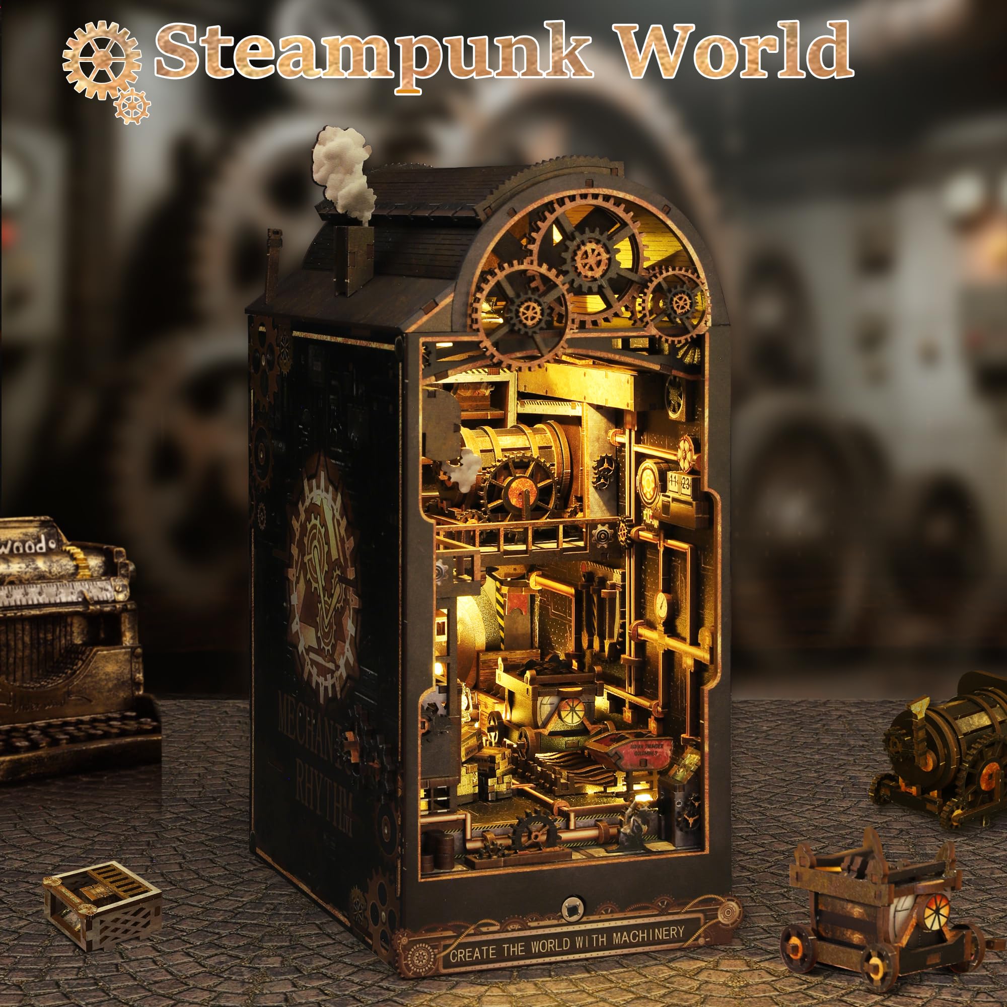 CRIOLPO Kit Book Nook DIY per Adulti - Casa in Miniatura con Luci LED da Montare, Modellismo 3D Creativo per Decorare Librerie - Regalo Originale per Appassionati di Fai da Te