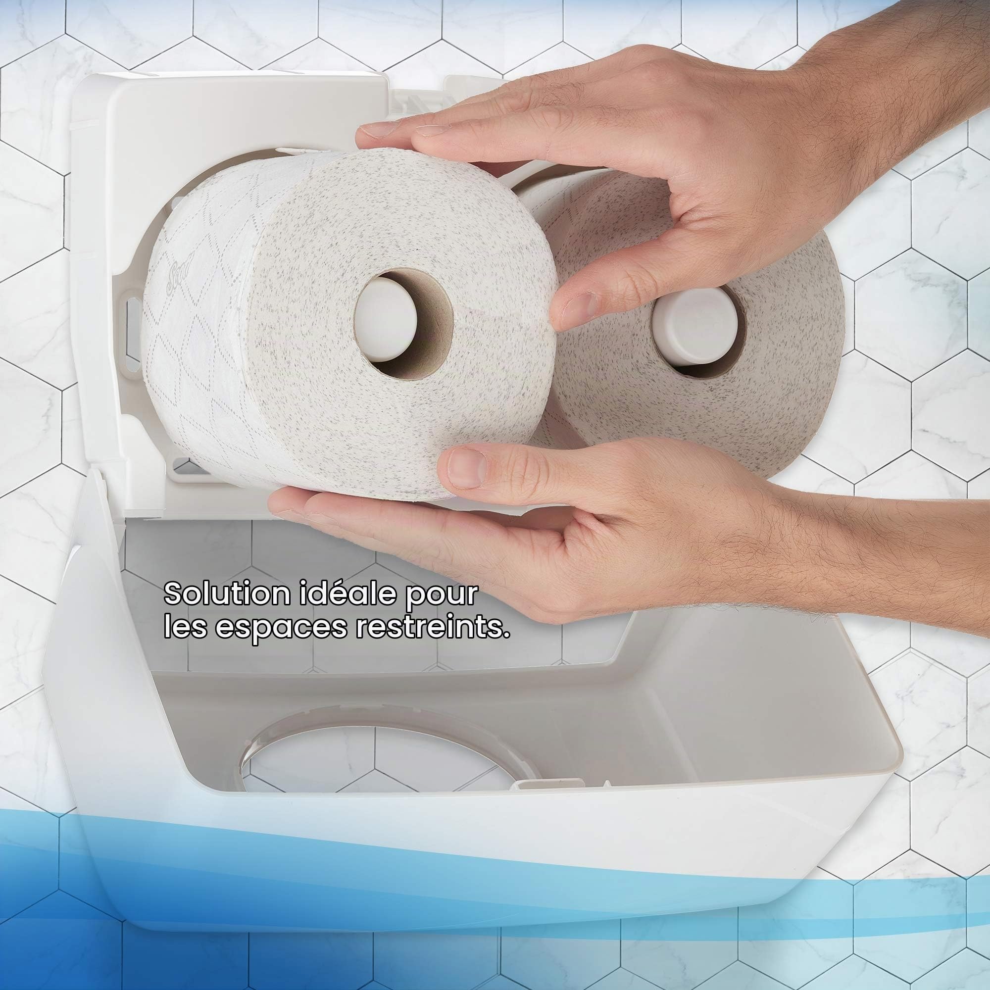 Scott Essential Papier toilette 8517, 2 Épaisseurs, Papier toilette en petits rouleaux compacts, Certifié FSC, Pour les sanitaires très fréquentés, 36 rouleaux x 600 feuilles (21.600 au total)