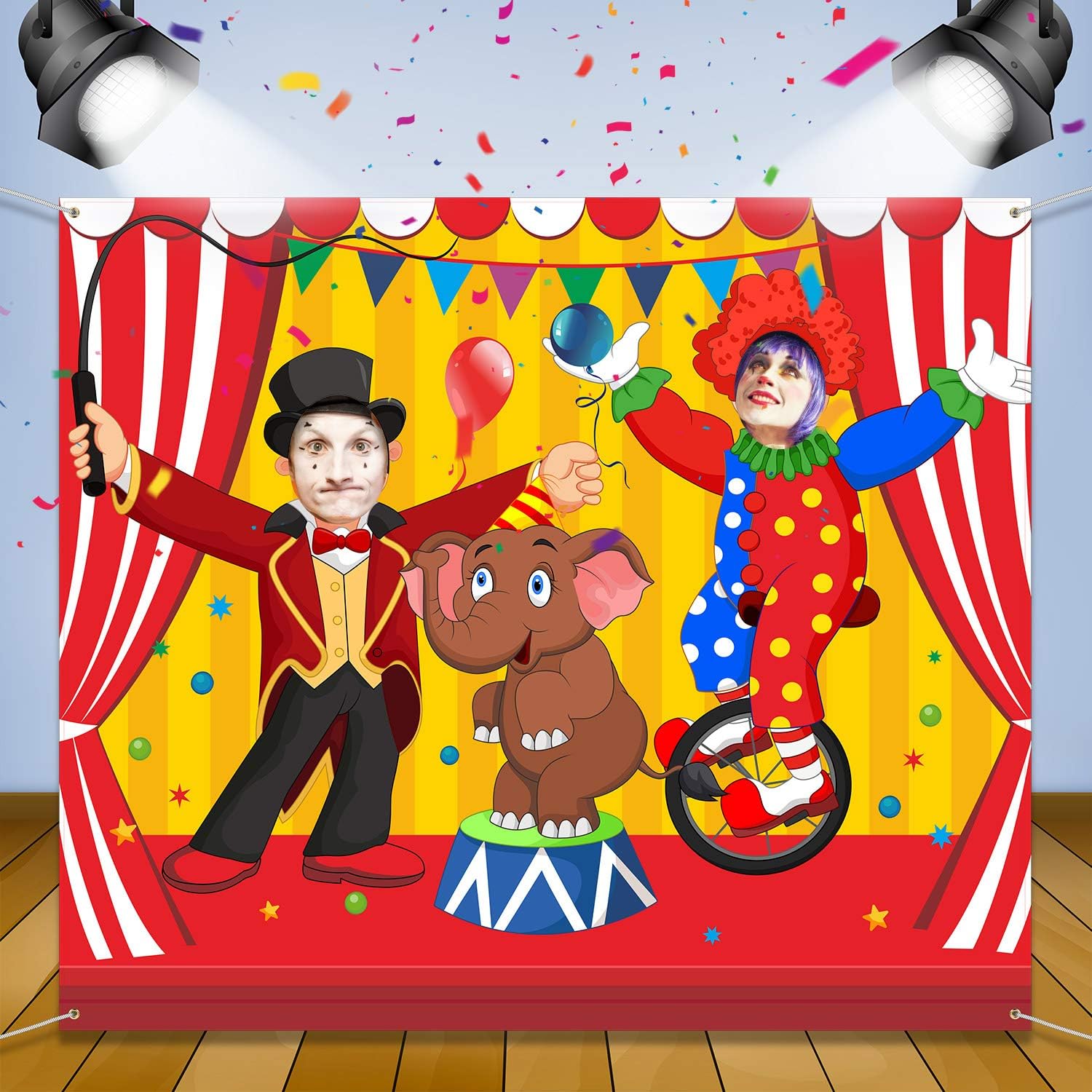 Blulu Carnival Backdrops for Party Circus Decorations 59 x 51 Inch Carnival Photo Door Banner Circus Theme Banner Photo Props Large Backdrop for Decorations Games Supplies