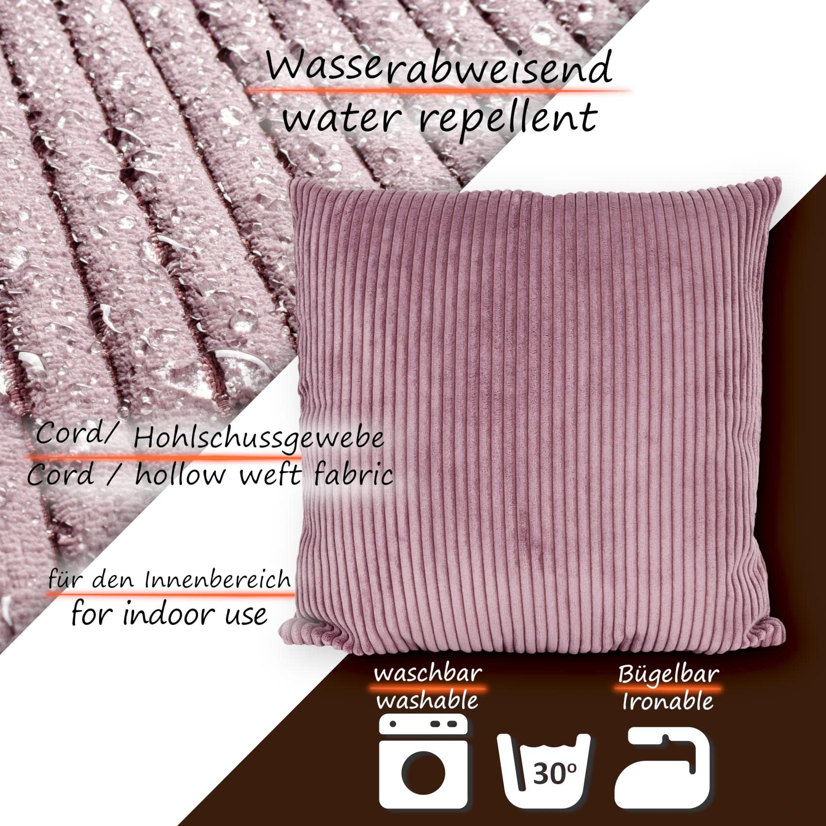 ANRO Kissenbezug Aus Kordsamt – 50x50 Cm, Braun, Mit Füllung, Weich, Waschbar Bei 30°C, Hergestellt In Italien