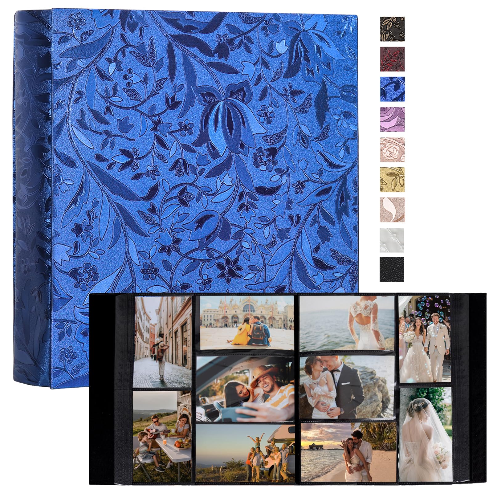 RECUTMS 1000 Photo Album 4x6 Pictures Leather Large Family Albums Blue
