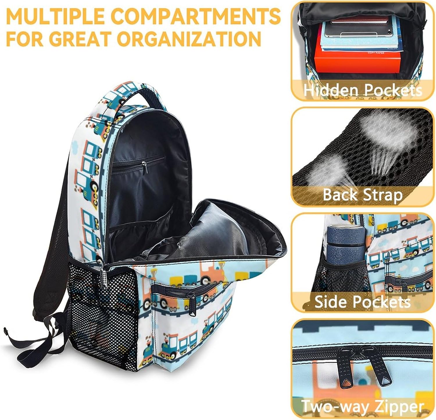 Train School Backpack for Boys Girls, 16 Inch Blue Nigeria Ubuy