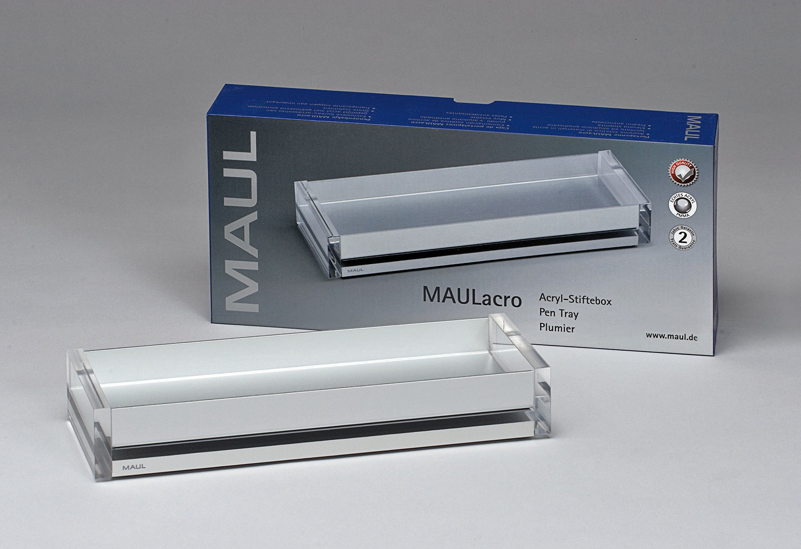 MAUL plumier elegant MAULacro 1 rayon Acrylique Aluminium 208 x 32 x 70 mm transparent 1966005 1 pièce