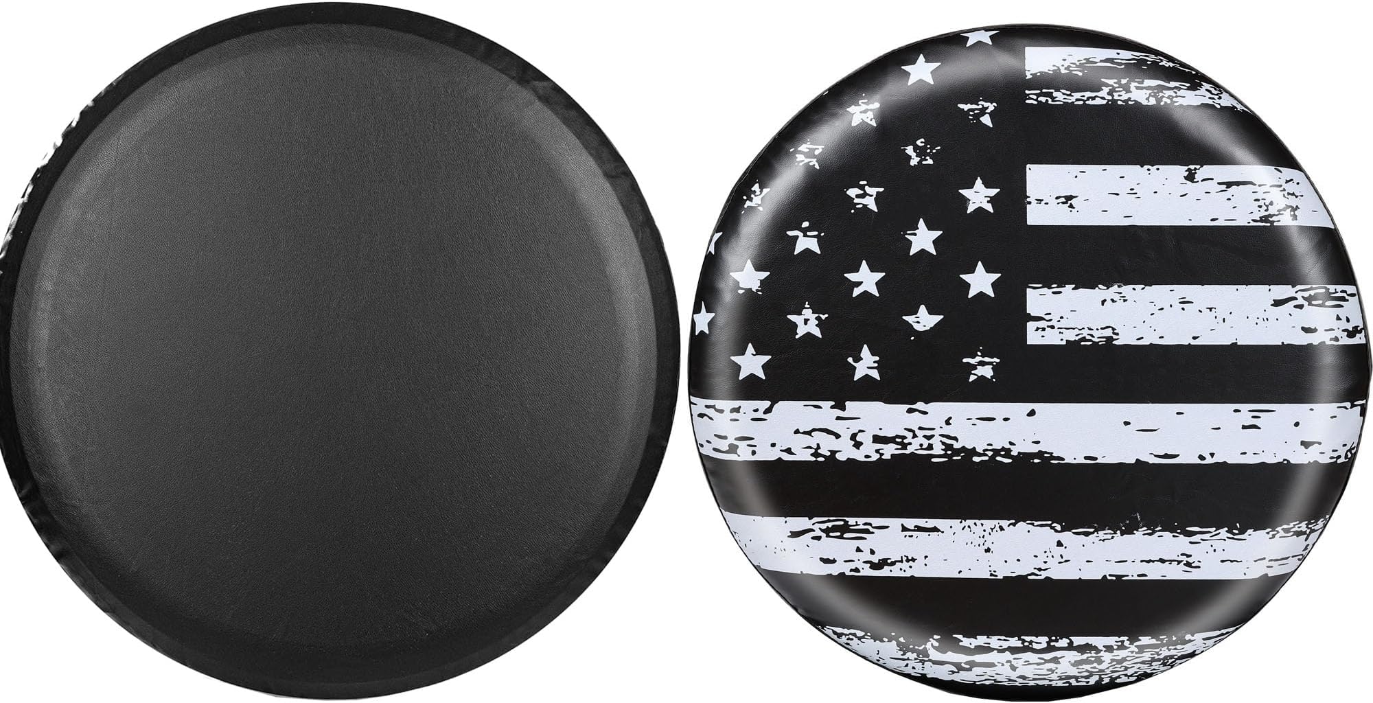 24-26 inch Spare Tire Cover and American Flag Waterproof Spare Tire Cover Thickening Leather Universal Fit for Jeep Tough Tire Wheel Soft Cover