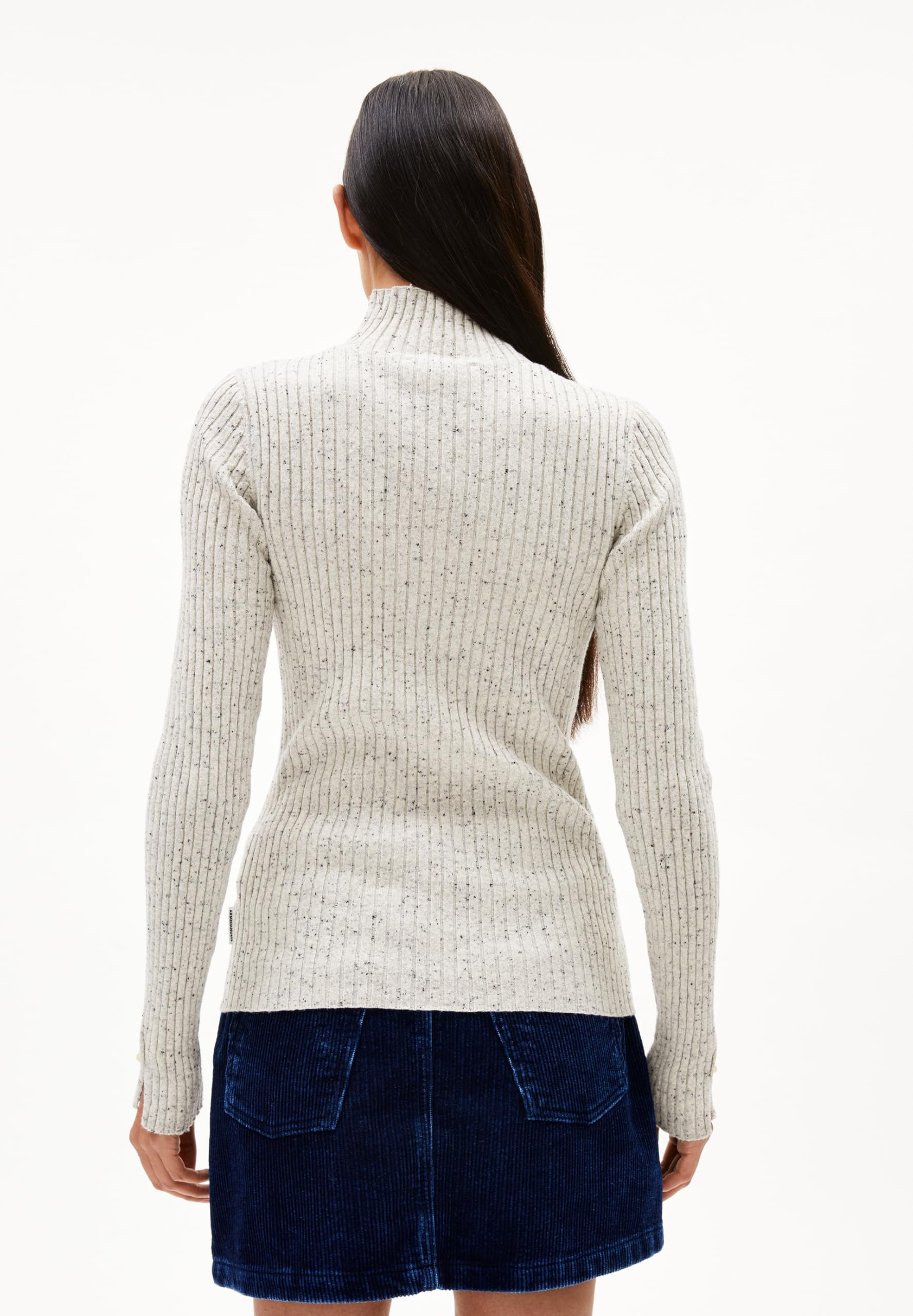 ARMEDANGELS Jersey para mujer de mezcla de lana orgánica reciclada, Aania Tweed Fitted