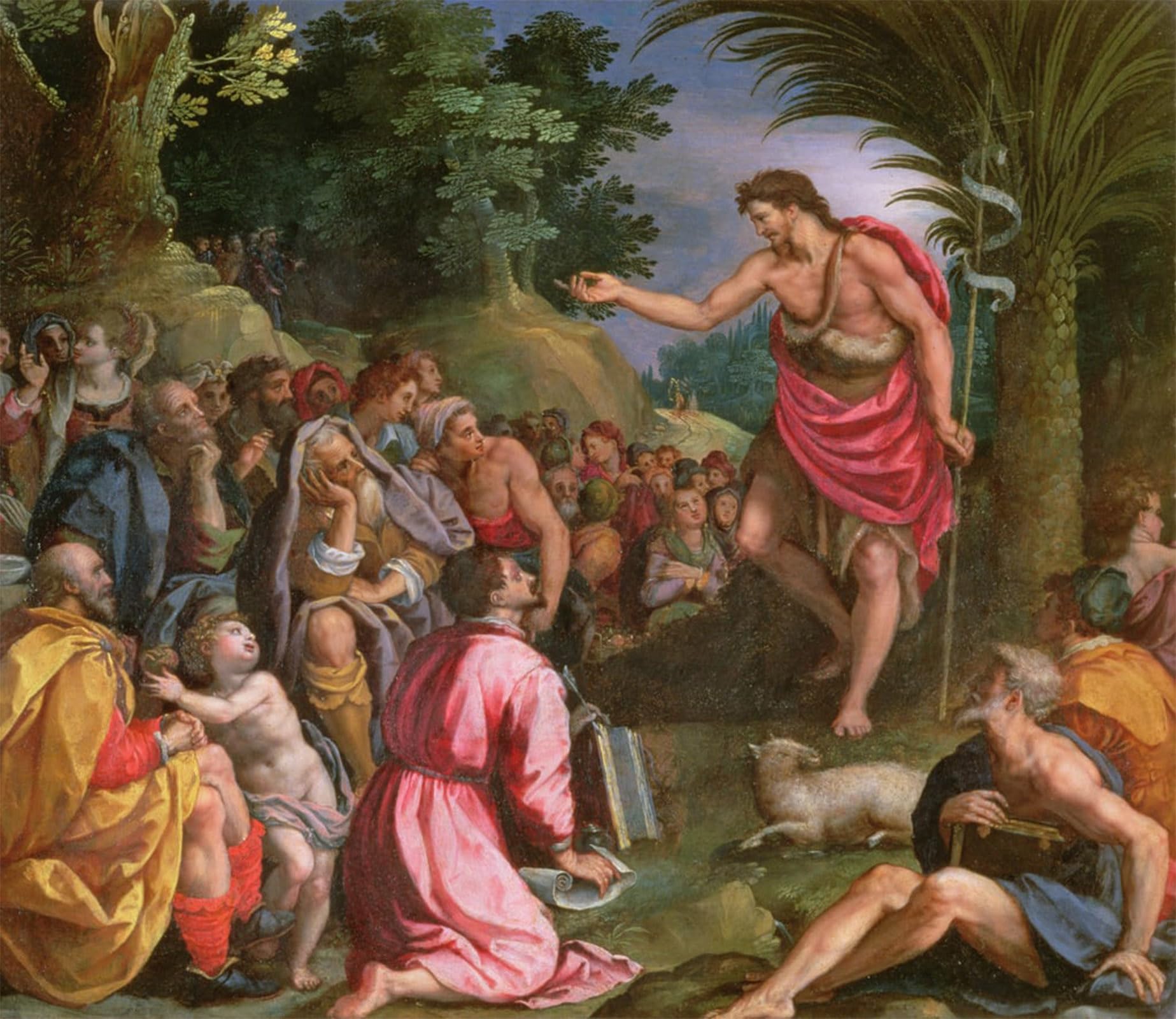 ARTXLXXBN Famous Print Painting Colorful Art Print the Baptist Preaching by Alessandro Allori Canvas Art Decorations for Home Decor 60x90cm