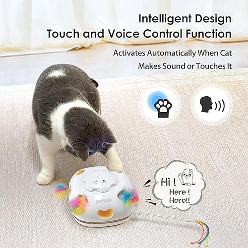 Miniatura 5 de ORSDA Juguetes para gatos de interior 4 en 1, juguetes automáticos interactivos para gatos adultos de interior aburridos, juguete recargable de 8