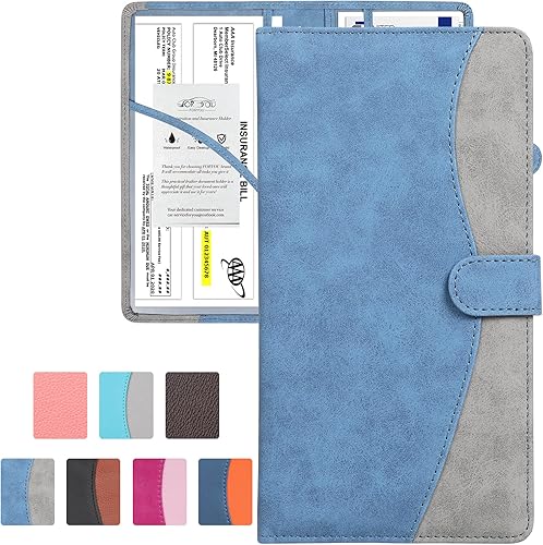 Miniatura 21 de foryou Soporte para registro de automóvil y seguro con cierre magnético, guantera de vehículo para documentos, organizador de papeleo