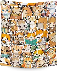 Cat Blanket Gifts - 50"x60" Cute Throw for Kids & Adults - Yellow Soft Fuzzy Blankets for Bed, Couch & Living Room