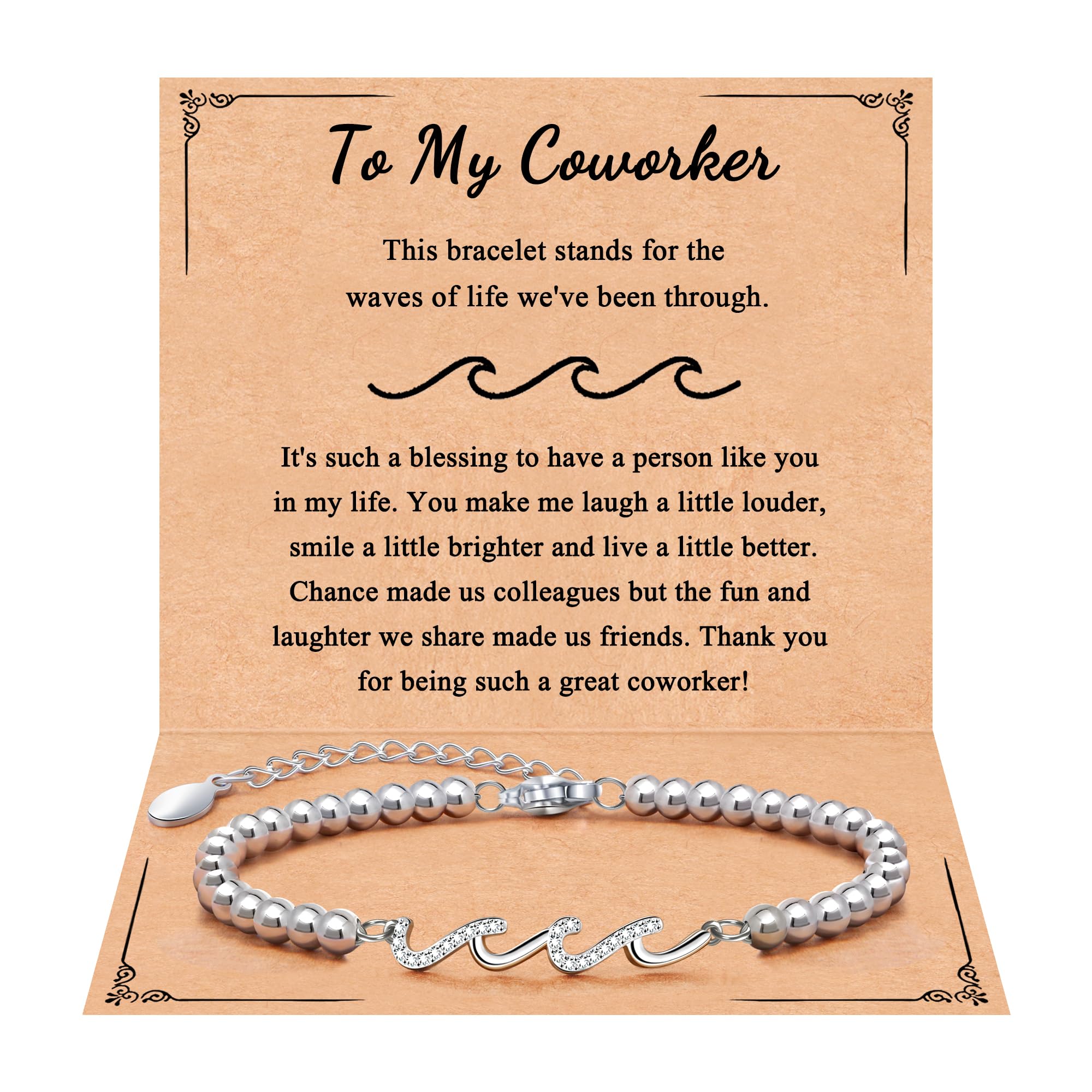 QWNHONEY Waves of Life Bracelet Inspirational Birthday Gifts for Bestie Sister 16th 18th 21st 30th 40th 50th 60th Birthday Gifts for Women