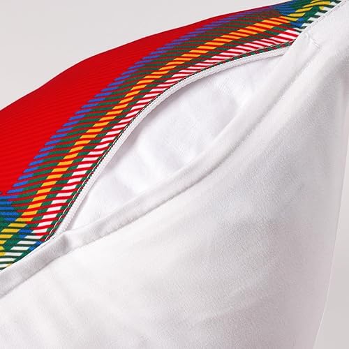 Miniatura 4 de Juego de 4 fundas de almohada de Navidad de 18 x 18 pulgadas, diseño de búfalo, a cuadros, rojo y verde, decoraciones de Navidad, funda de cojín