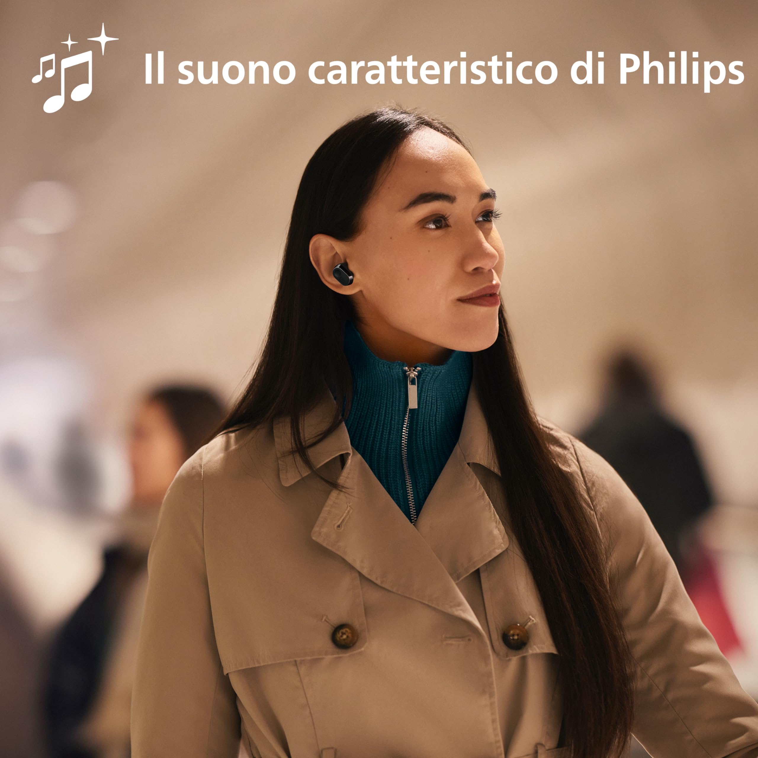 PHILIPS Fidelio T2 Cuffie Bluetooth True Wireless In-Ear con cancellazione del rumore alta qualità della chiamata, assistente vocale compatibile con 40 ore di tempo di riproduzione, Nero