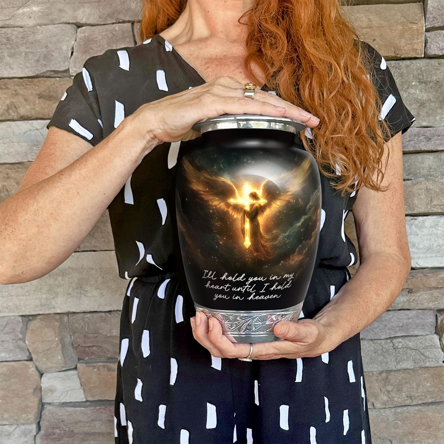 Heavenly Angel Urn for Human Ashes | Large Handcrafted Funeral Memorial | Decorative Cremation Urn for Women and Men - Image 4