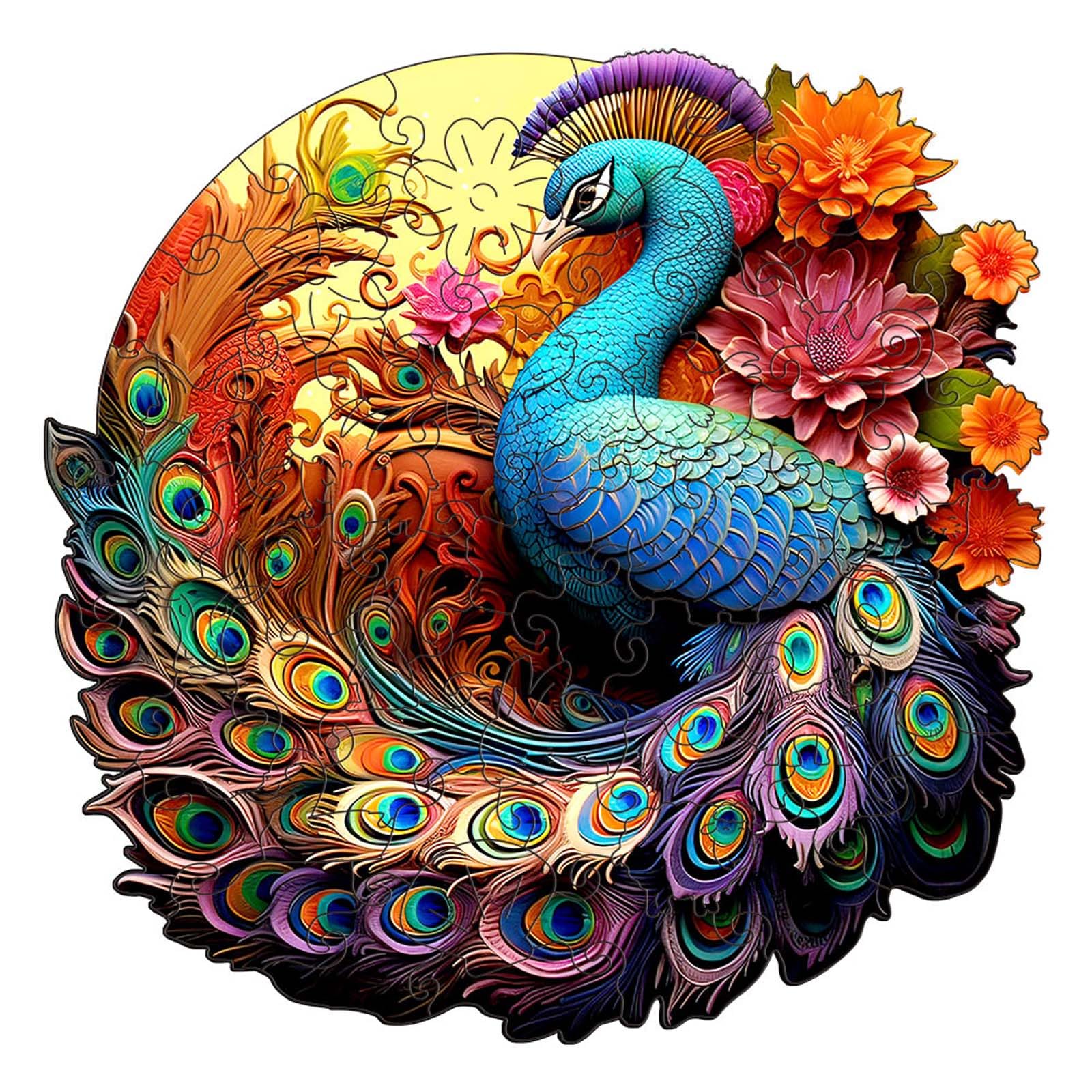 Amazon.com: WETUFIN - Wooden Jigsaw Puzzles for Adults, Peacock Style ...