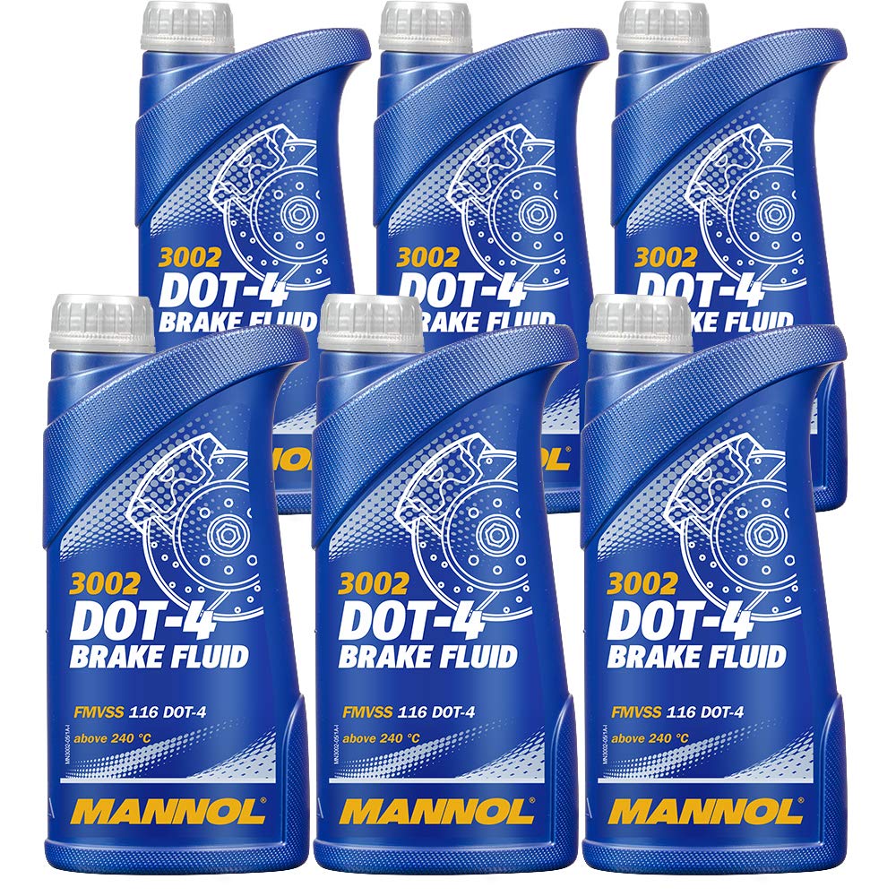 MANNOL 6 x 1 Liter, 3002 DOT-4 Bremsflüssigkeiten