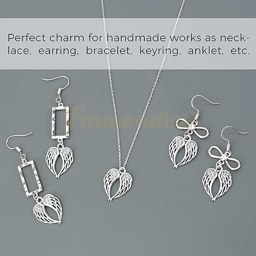 Miniatura 4 de Framendino, Dijes de alas de ángel con alas de oro, dije de alas de metal para pulseras, collares, aretes, suministros de fabricación de joyas de