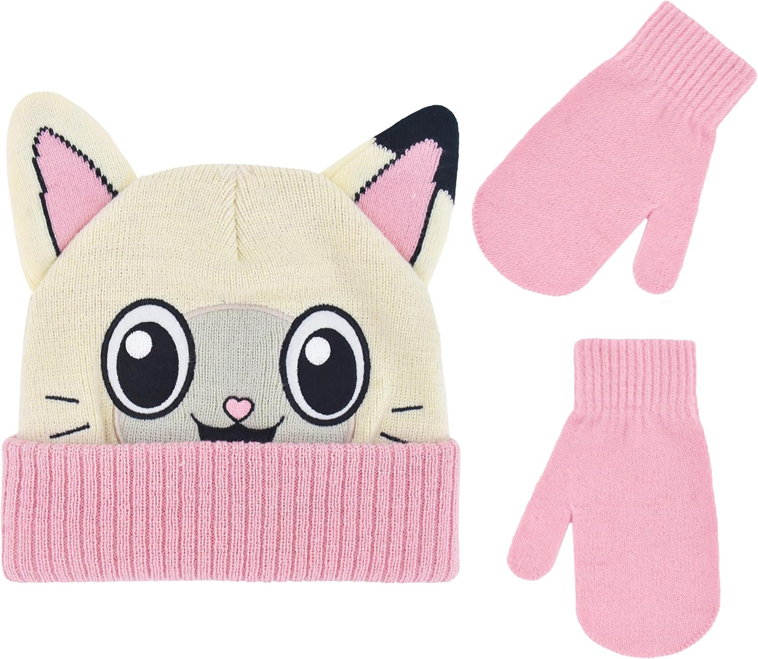DreamWorks Gabby's Dollhouse Kids Beanie Hat and Gloves Set