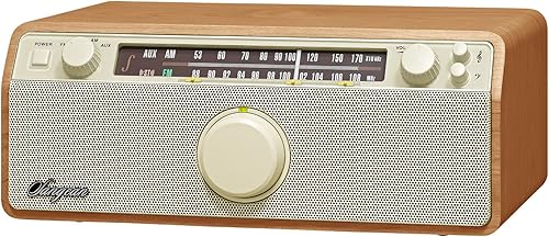 Sangean WR-12 AMFMAux-In Radio de gabinete de madera analógica estéreo (nogal)