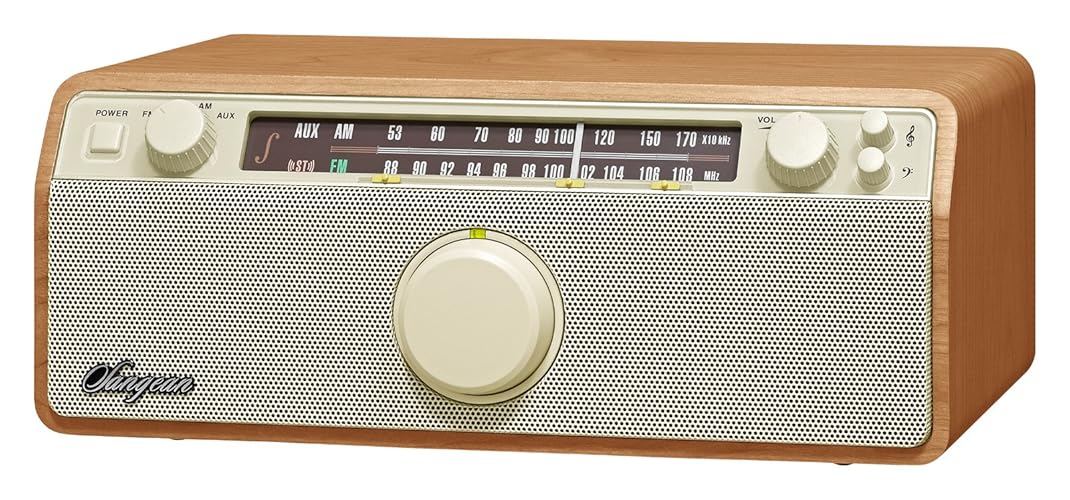 Sangean WR-12 AM/FM/Aux-in Stereo Analog Wooden Cabinet Radio (Walnut)