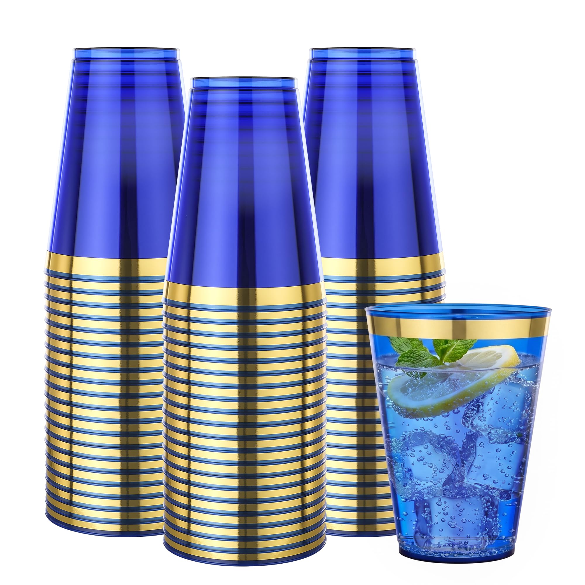 Goodluck 100PCS 9oz Gold Plastic Cups for Party, Disposable Gold Rim Cups — Amazon image 23