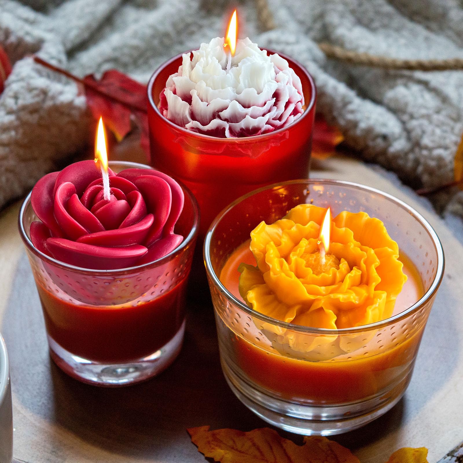 Midnadiy grande stampi per candele, Morbido stampo silicone fiori con Superficie liscia, Facile da sformare, Perfetto per la produzione di candele profumate artigianali, saponi, gesso, resina e regali