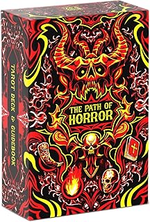 99FOX The Path of Horror Tarot Card Deck and Guidebook for Beginners Readers Creepy Themes Waterproof Cards Classic Pack Intuition Vintage Accessories Plastic Collection Design with Box