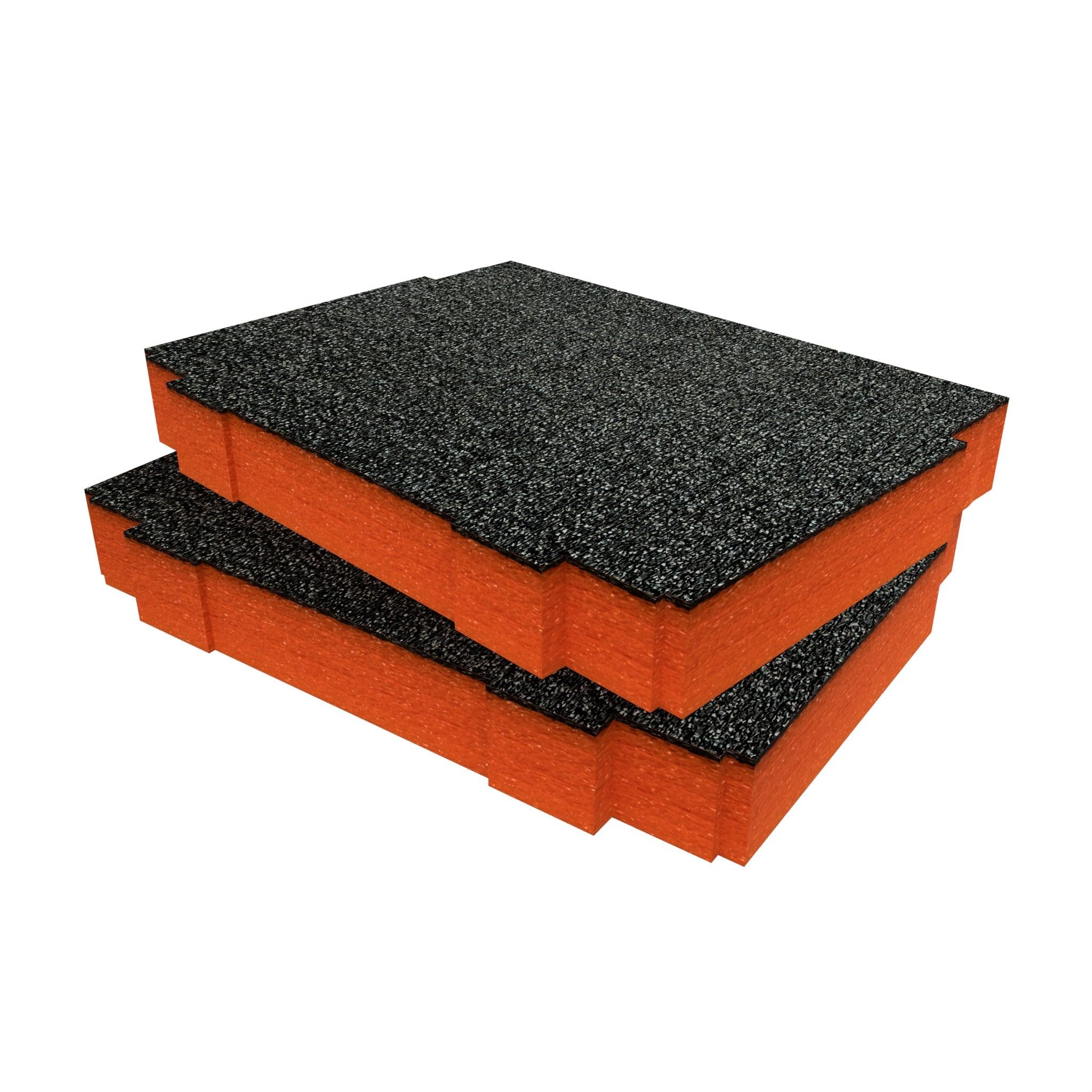 Shadow Foam Lot d'inserts compatibles avec les systèmes modulaires Makpac | Mousse coupée et pelée pour l'organisation de la boîte à outils (orange, 50 mm)