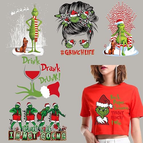 6 piezas de transferencia de hierro para camisetas de invierno Navidad calcomanías termo-adhesivas con patrón de copo de nieve de Papá Noel 6 piezas de transferencia de hierro para camisetas de invierno Navidad calcomanías termo-adhesivas con patrón de copo de nieve de Papá Noel