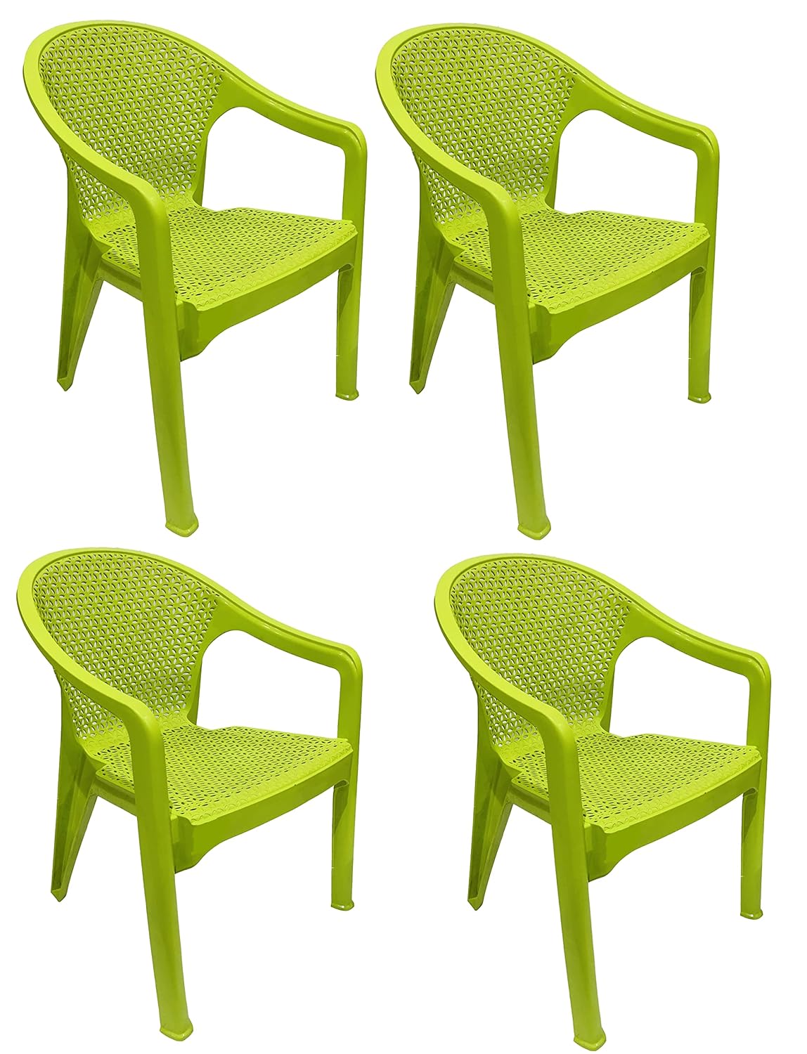 KITHANIA Plastic Outdoor Arm Chair (Jali) Gloss Finish Standard Chair
