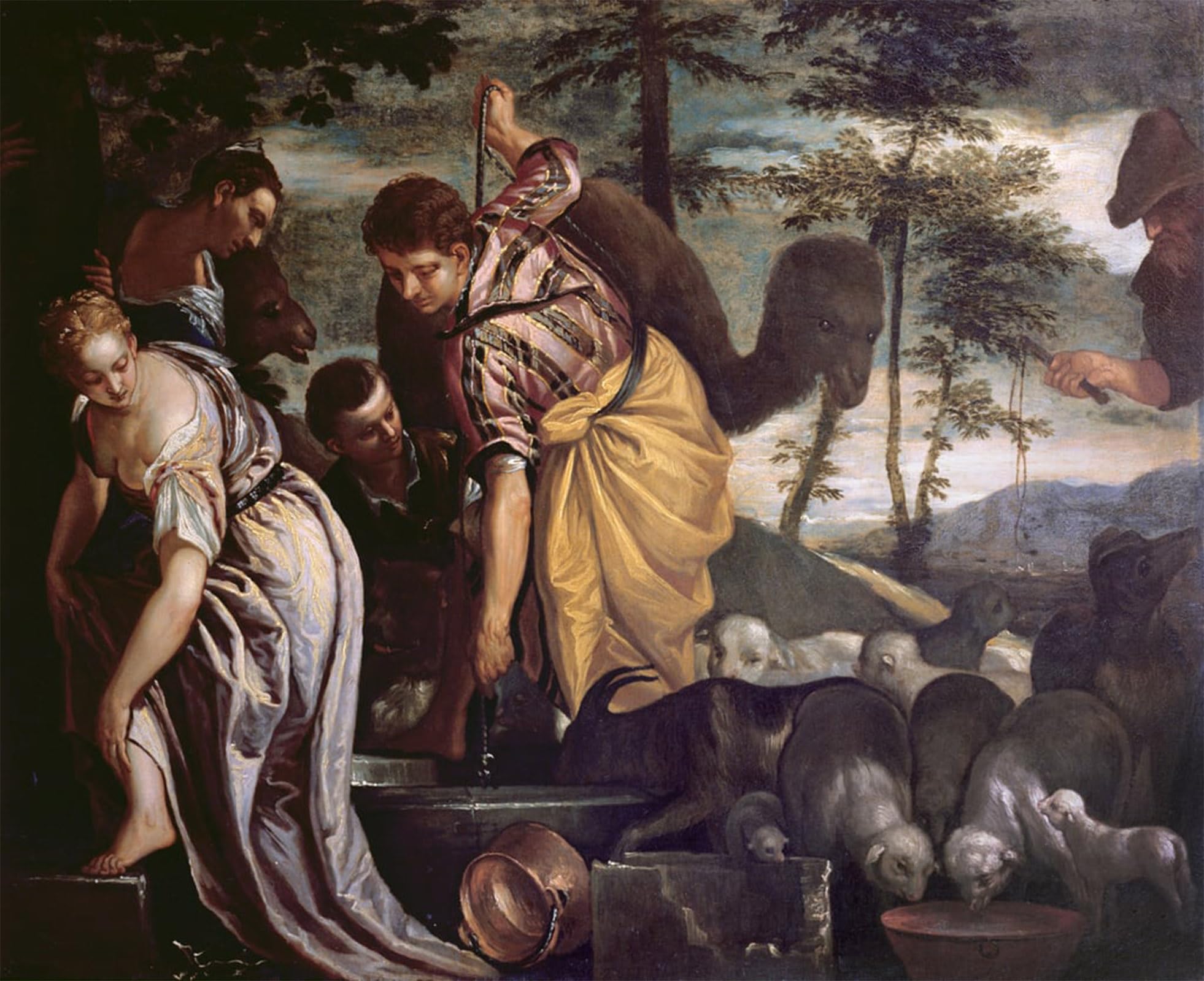 Cuadro Jacob en el pozo de Paolo Veronese, decoración de pared moderna 60x90cm 5